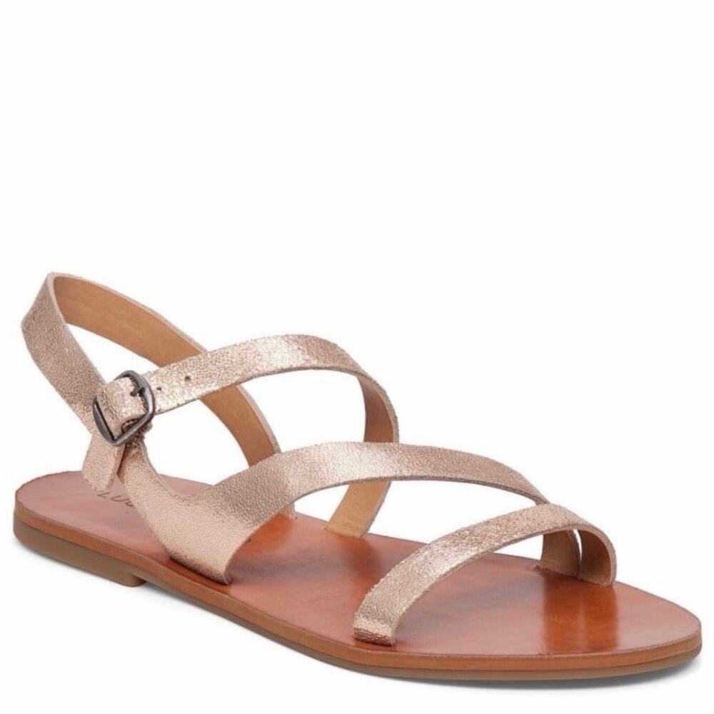 Lucky Brand Alexcia Blush Crincle Suede Sandals New